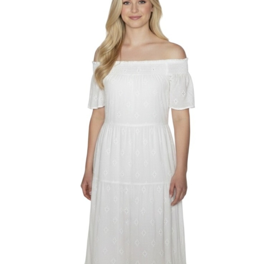 Old Navy Dress Womens Small Off Shoulder Embroidered Cottagecore Summer Bohemian